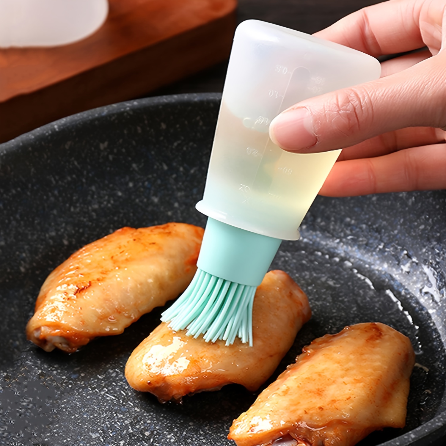 Unique Bargains Kitchenware Silicone Cooking Tool Baster Turkey Barbecue Pastry Brush Yellow