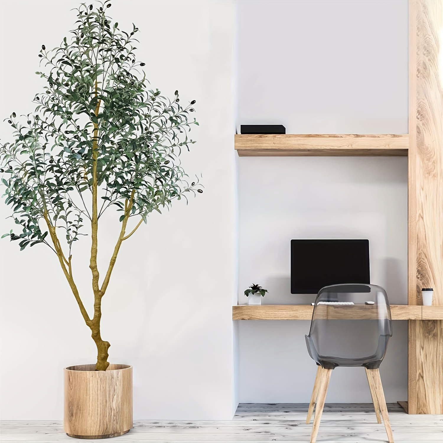 Ramas de olivo artificiales, plantas falsas, ramas en maceta, oficina, sala  de estar, bonsái de pie, decoración del hogar - AliExpress