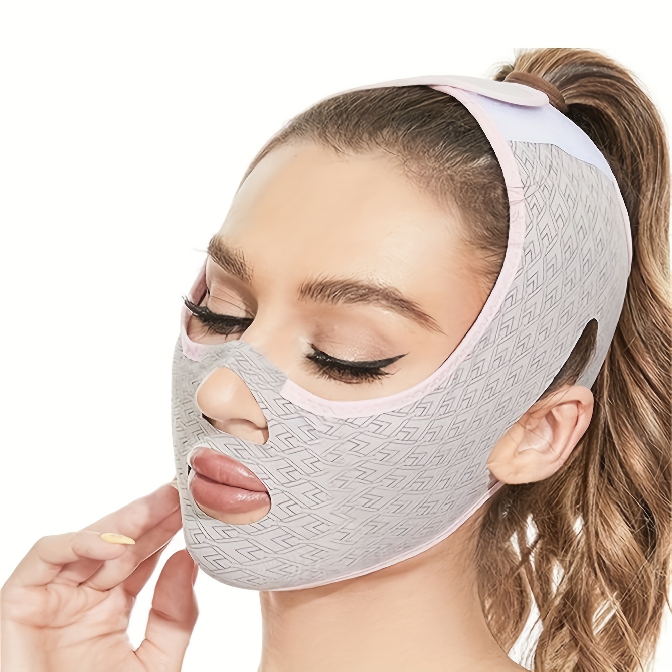 Bb Clip Face Line Belt Elastic Anti Wrinkle Straps For Eye Adjustable  Streching Straps For Face Tigntening Hair Band 1.5Cm