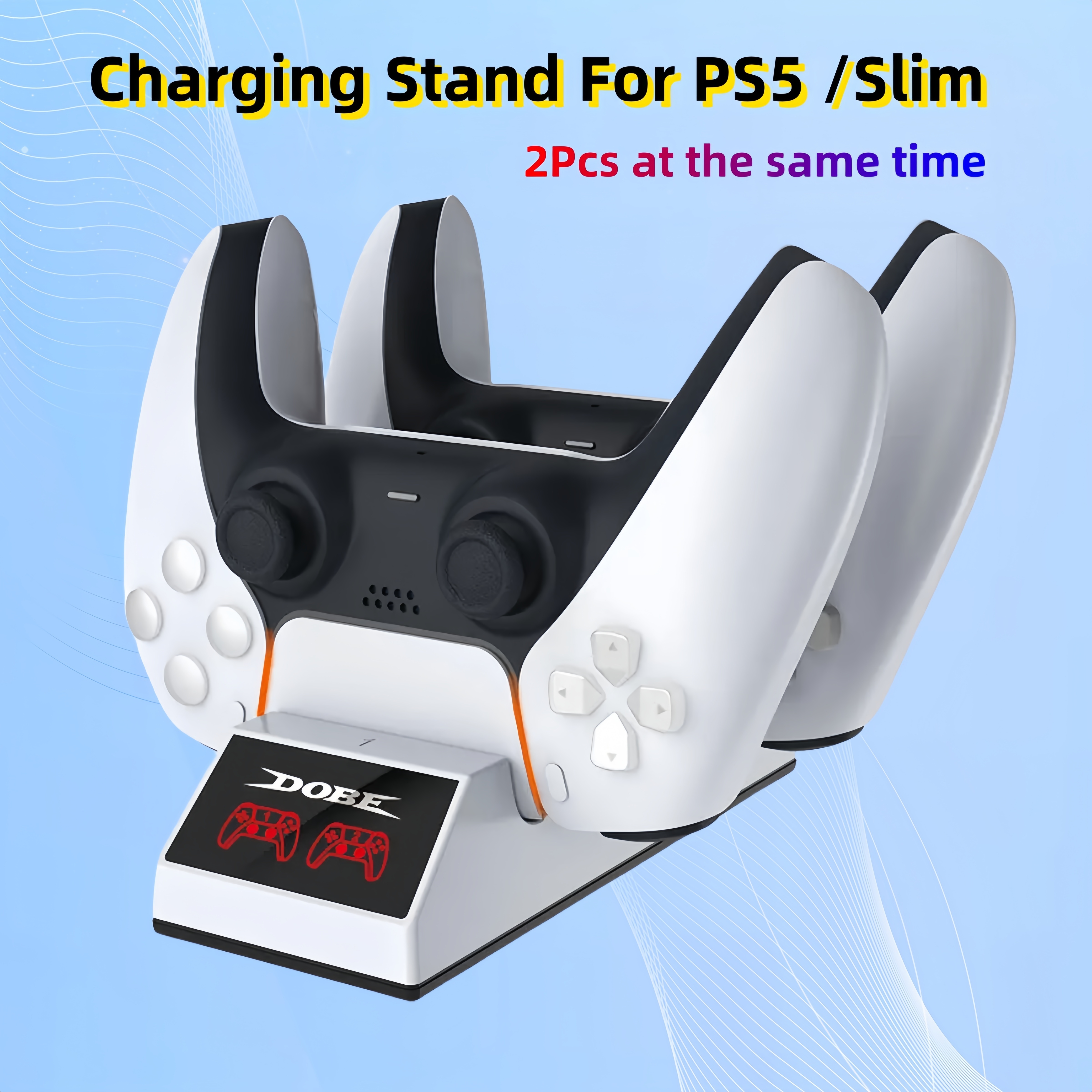 Base de control delgada para PS5 con luz ambiental RGB, base de  enfriamiento multifuncional para accesorios delgados de PS5, base de  iluminación