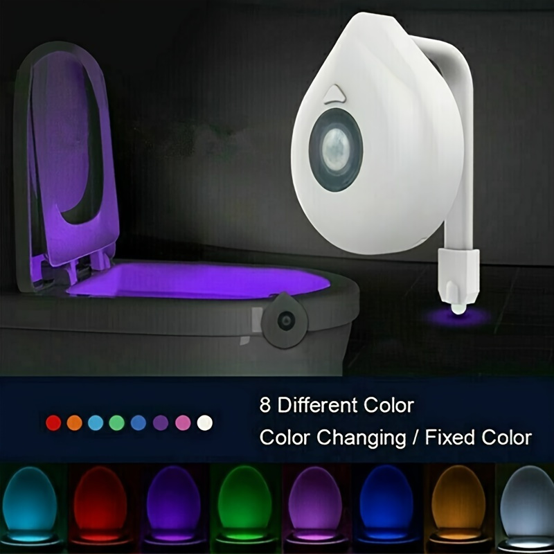 Led Multi-color Toilet Bowl Night Light, Pir Motion Activated, Ip65  Waterproof, With Multiple Lighting Modes For Bathroom, Toilet, And Indoor  Use, Battery Powered, Hanging Design, Gradual Color Changing, Creative  Funny Gift