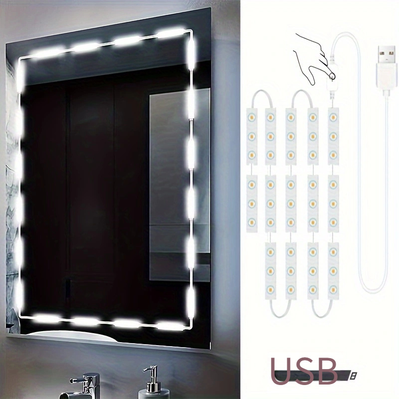 Espejo Luz Led Tactil Usb Set Maquillaje Portatil C/ Aumento