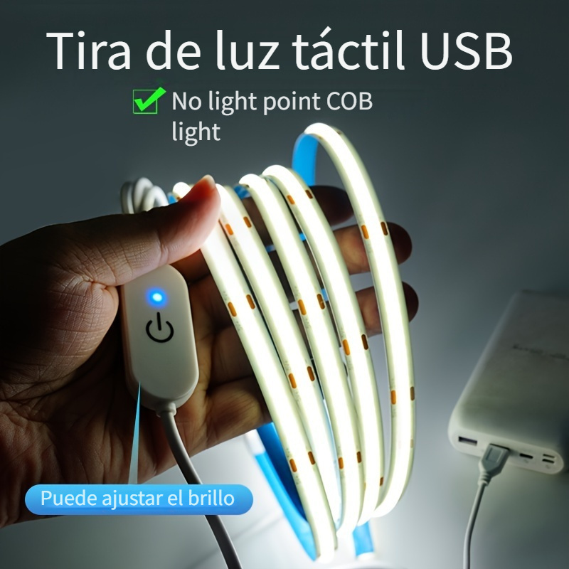 Tira de luces LED para TV, USB, tira de luz de neón flexible DC 5V SMD2835  cinta LED para decoración del hogar y fiesta (1.6 ft, blanco)