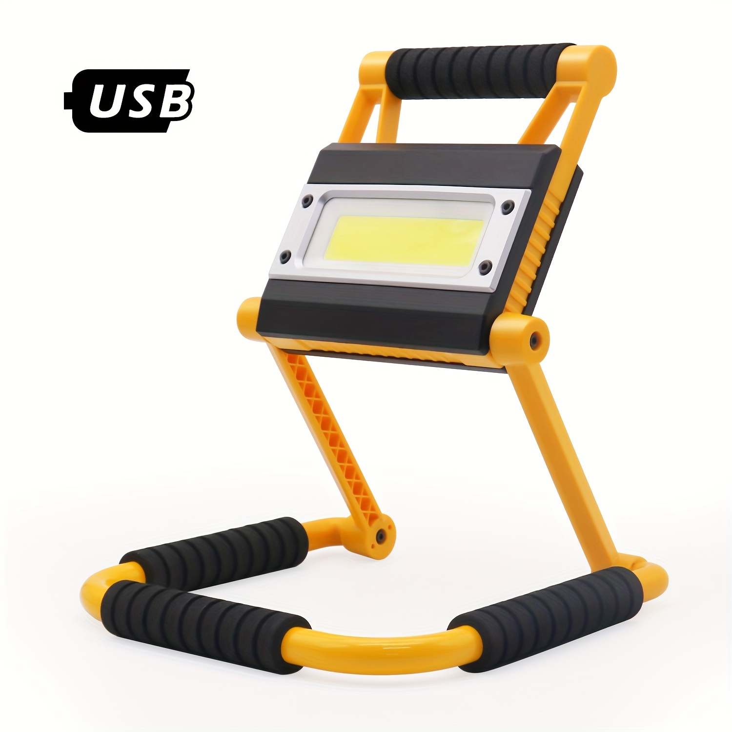 1pc COB Work Light 3 Modes USB Rechargeable Portable 20W Collapsible Floodlight Working Lamp For Night Work Emergency Outdoor Repair Car Camping Lamp LED Flood Light