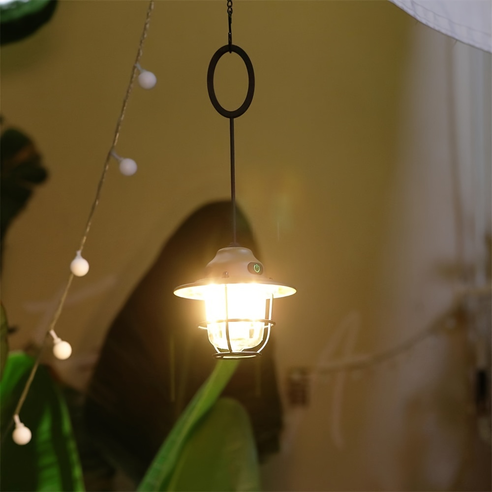 Linterna vintage LED alimentada por pilas, lámpara colgante al aire libre,  linterna parpadeante, linterna retro recargable, control remoto, 4 modos