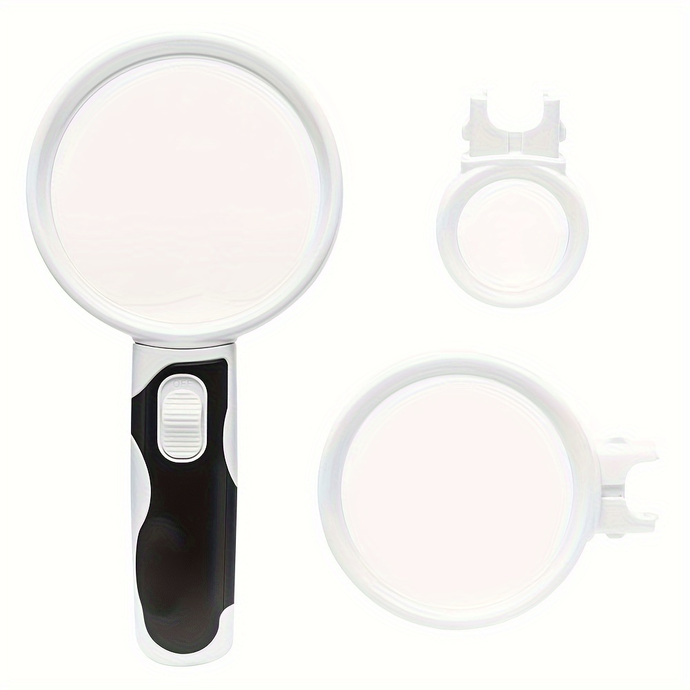 Head-mounted Magnifying Glass With Led Light Jewelry Magnifying Glass, 4  Interchangeable Lens 10x 15x 20x 25x (plastic Gift Box Packaging) For  Jewelry, Repair, Identification, Reading Close Work (without Battery)