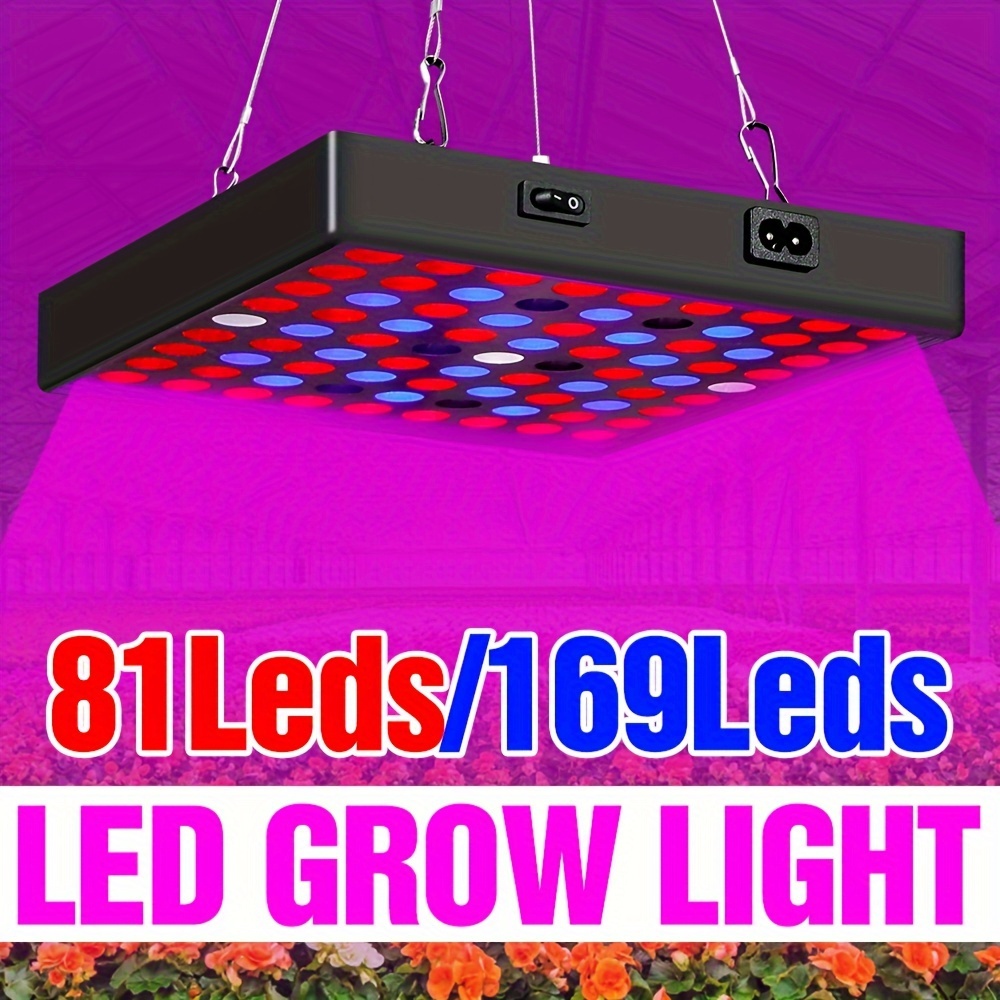 1pc 169LEDs Full Spectrum Grow Light For Indoor Plants 85 265V Quantum Board Growth Fill Lights 110V Greenhouse Growing Lamp 30W Hydroponic System Cultivation Tent Light UV IR Vegetables Flower