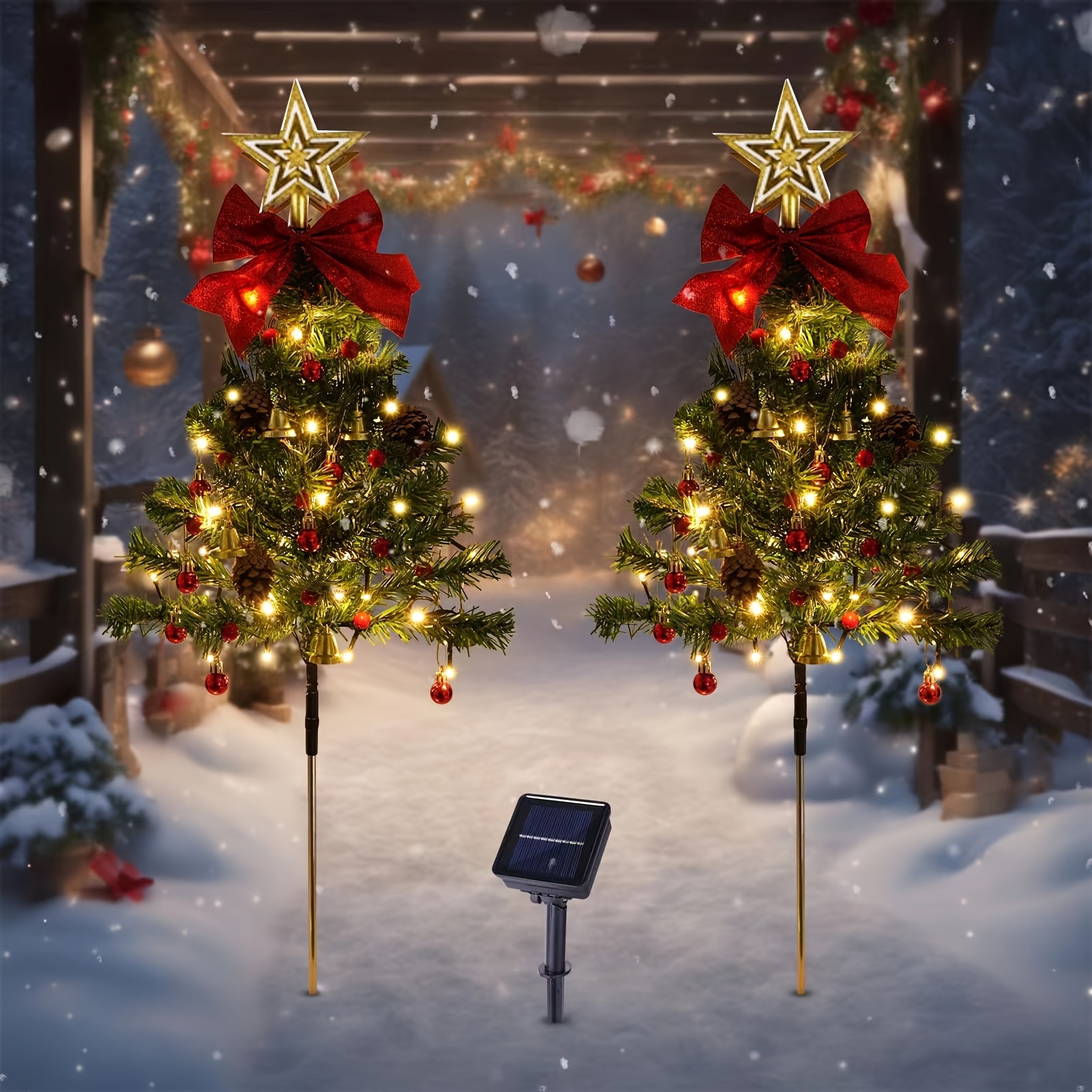 Christmas Tree Decoration Led Solar String Lights Christmas - Temu