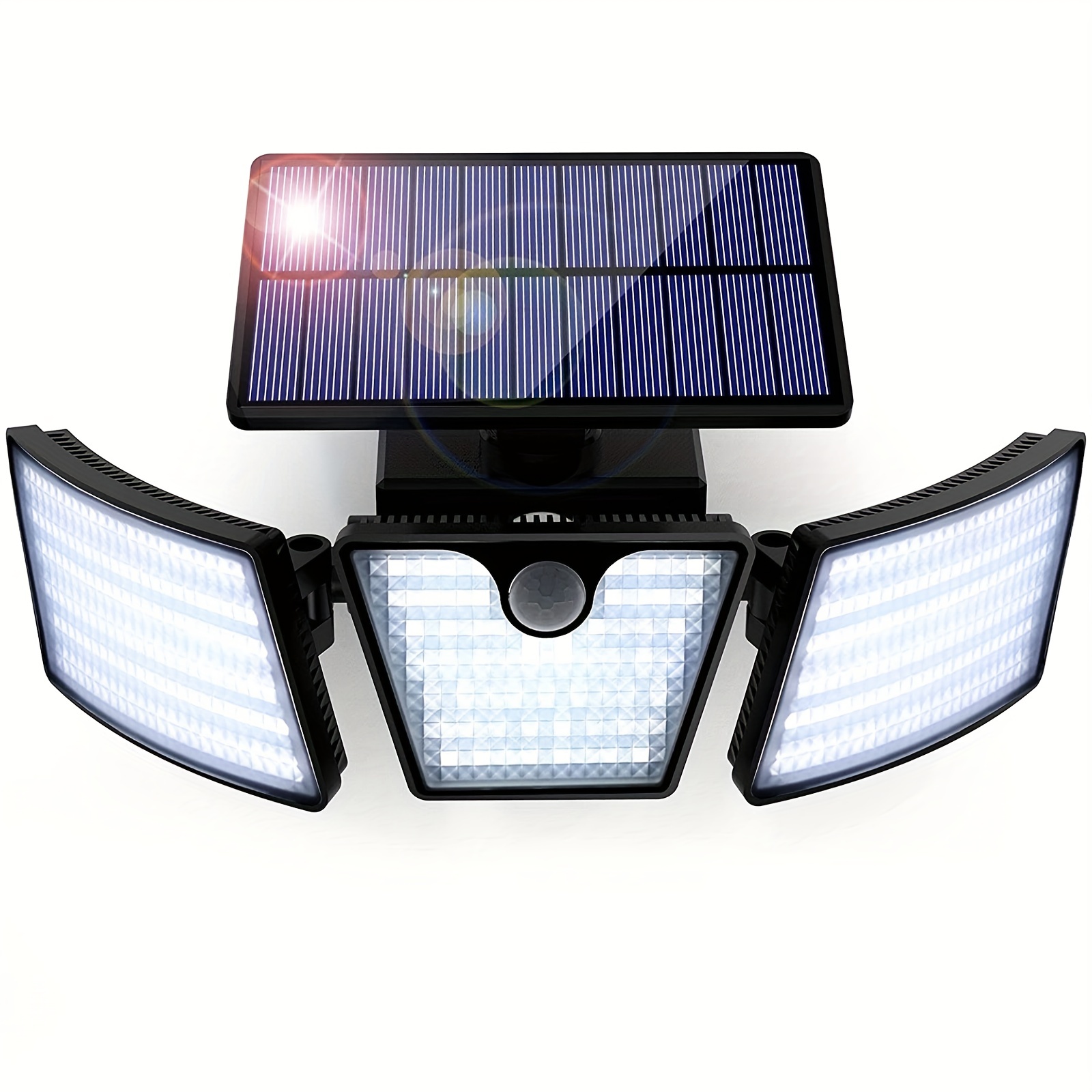 Luz solar para exteriores, 106 luces LED solares para exteriores con sensor  de movimiento, IP65 impermeable, ángulo de iluminación de 120°, luz solar