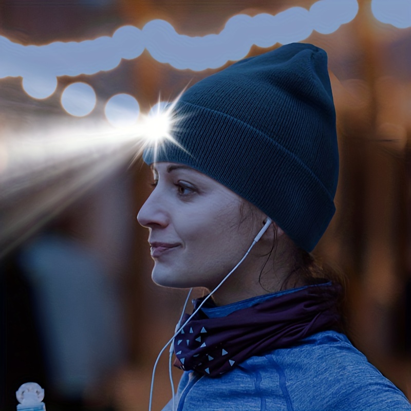 Candy Color Led Beanie With Light Unisex Headlamp Elastic