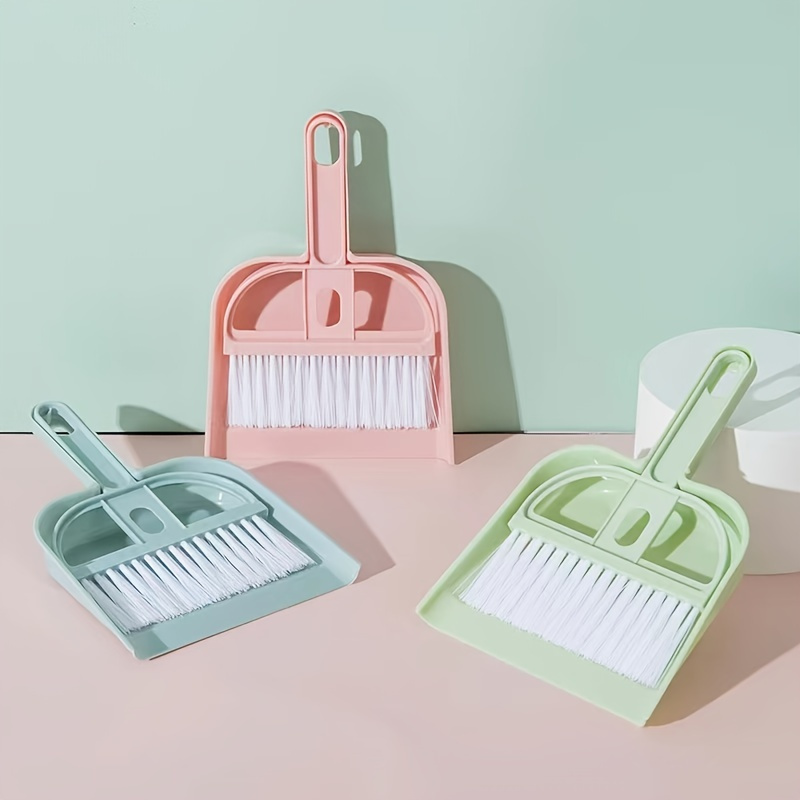 Mini Dustpan and Whisk Broom Set, 2-in-1 Cute Helper Cleaning Set  Multi-Functional Cleaning Tool with Hand Brush & Plastic Dust-Pan for Desk