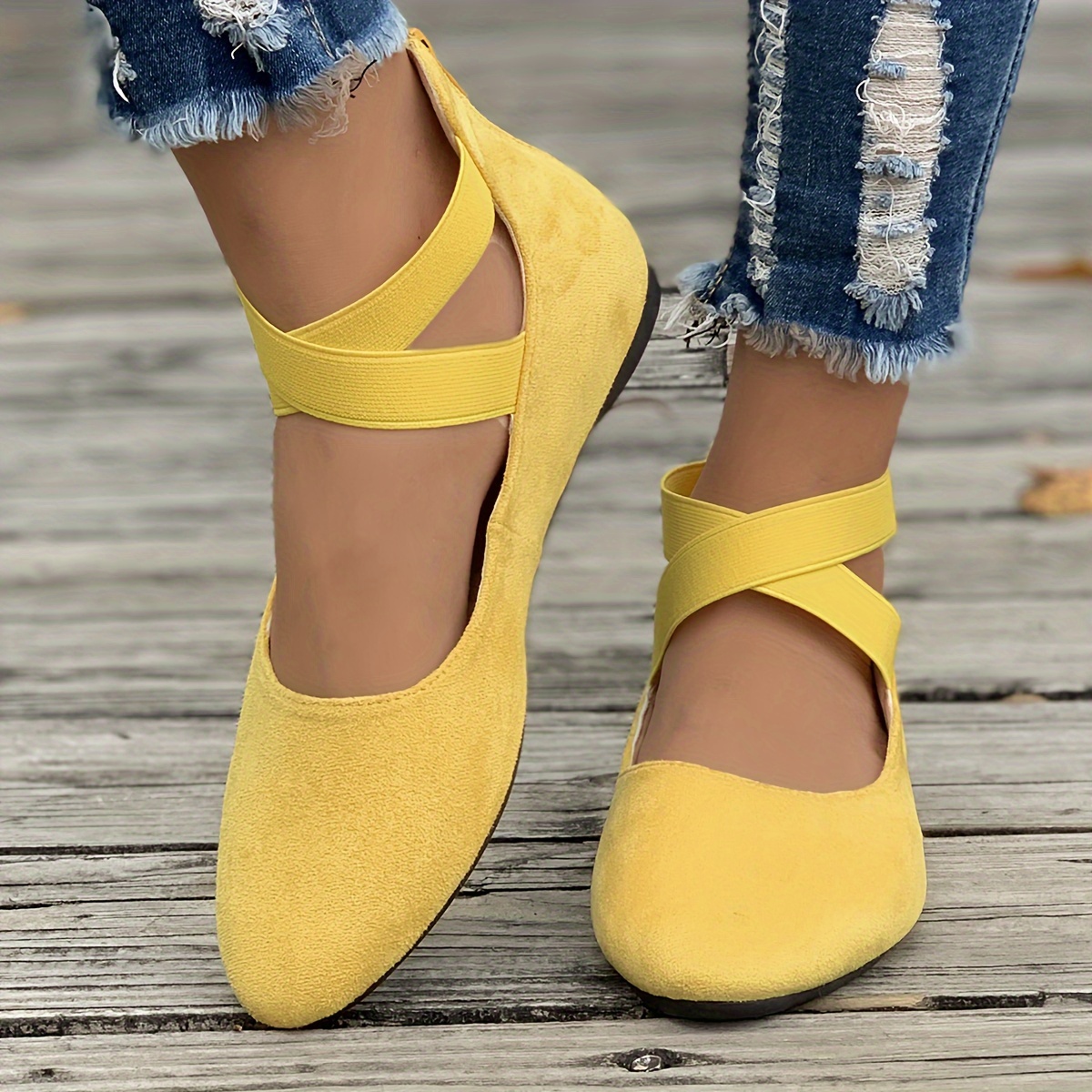 Yellow on sale strap shoes