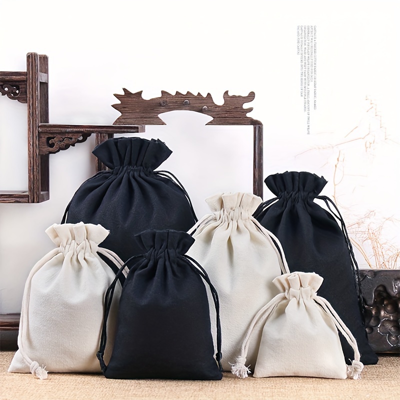  Bolsas pequeñas de muselina de algodón de 5 x 7 pulgadas con  etiquetas de regalo de papel kraft, bolsas pequeñas con cordón, pequeñas  bolsas de tela, pequeñas bolsas de lona, bolsas