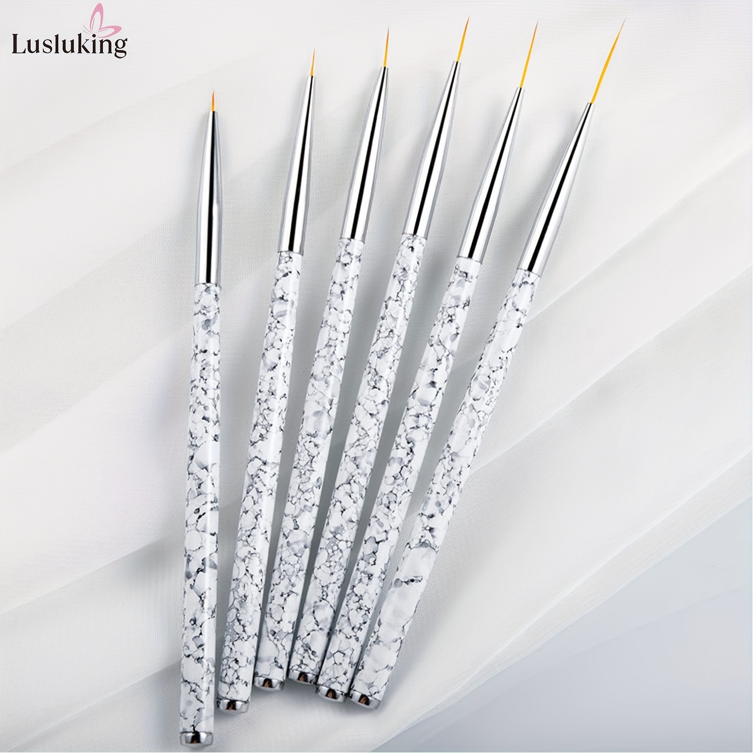 Eptbsdu Nail Art Liner Brushes - 5PC Nail Art Brush for Long Lines, Liner  Brush UV Gel Polish Painting Nail Design Brush Metal Handle Nail Drawing