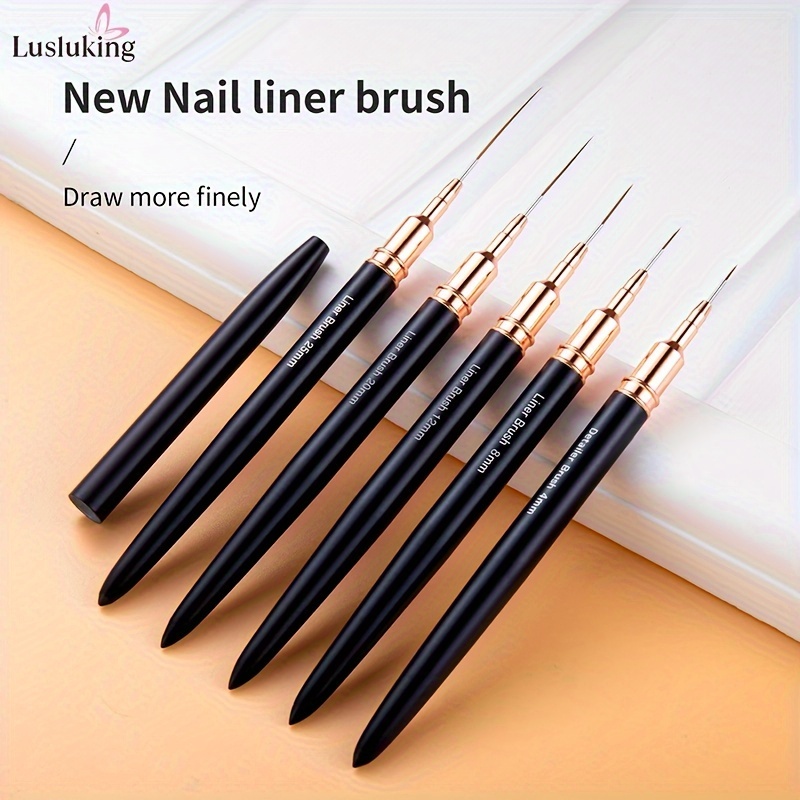 Saviland 4PCS Acrylic Brushes for Nails -Size 8/10/14/16 Acrylic Nail  BrushSet for Acrylic Application,Blue Nail Brushes for Nail Art Extension  3D Carving with Brush Holder for Nail Art Novices