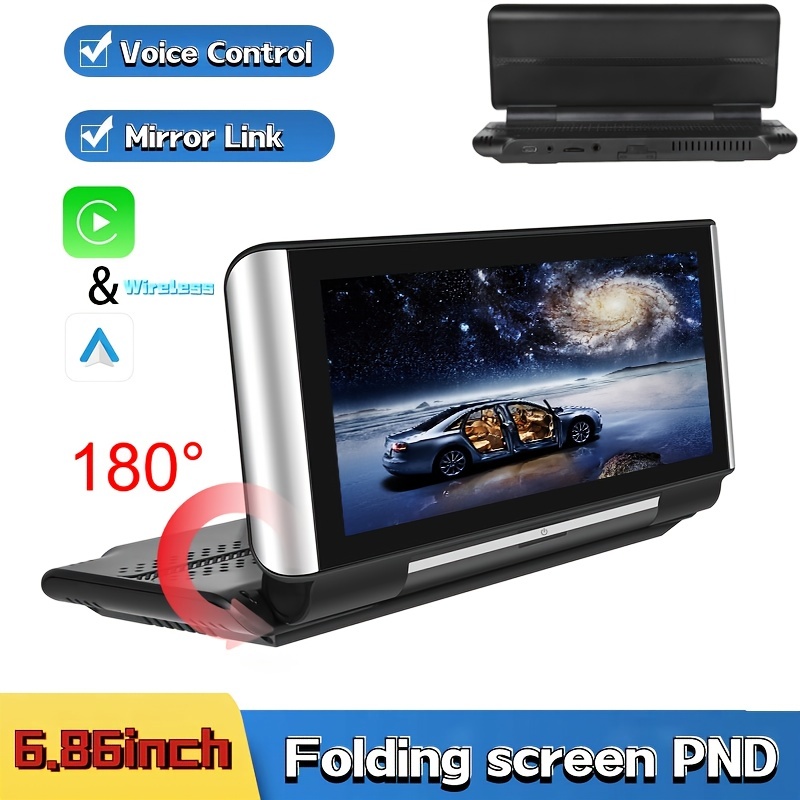 Podofo Estéreo de coche de Apple Carplay de un solo DIN con cámara de  respaldo Bluetooth AHD, pantalla táctil abatible de 7 pulgadas, reproductor  de
