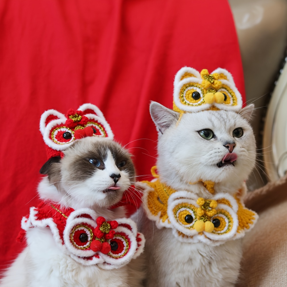 Cappello Gatto Festival In Stile Cinese Ricamato In Peluche, Copertura  Testa Cane E Gatto Nuovo Anno, Accessori Animali Domestici - Forniture  Animali Domestici - Temu Italy