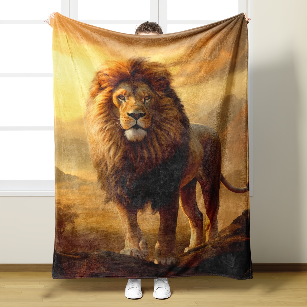 Lion mink blanket hot sale