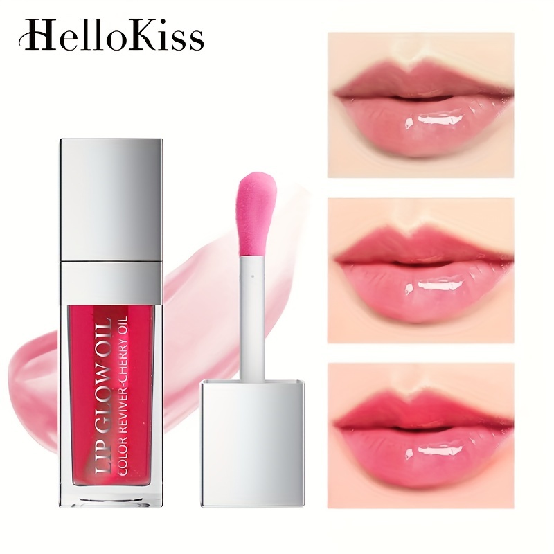Initial Hot Pink Lip Gloss Keychain - M