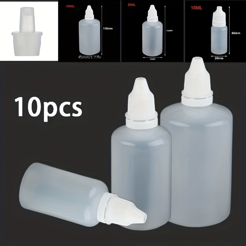 10pcs 100ml Empty Dropper Bottle Food Grade Hdpe Plastic Squeeze Bottle  With Cap For Oil Paint Liquid Glue Container - Refillable Bottles -  AliExpress
