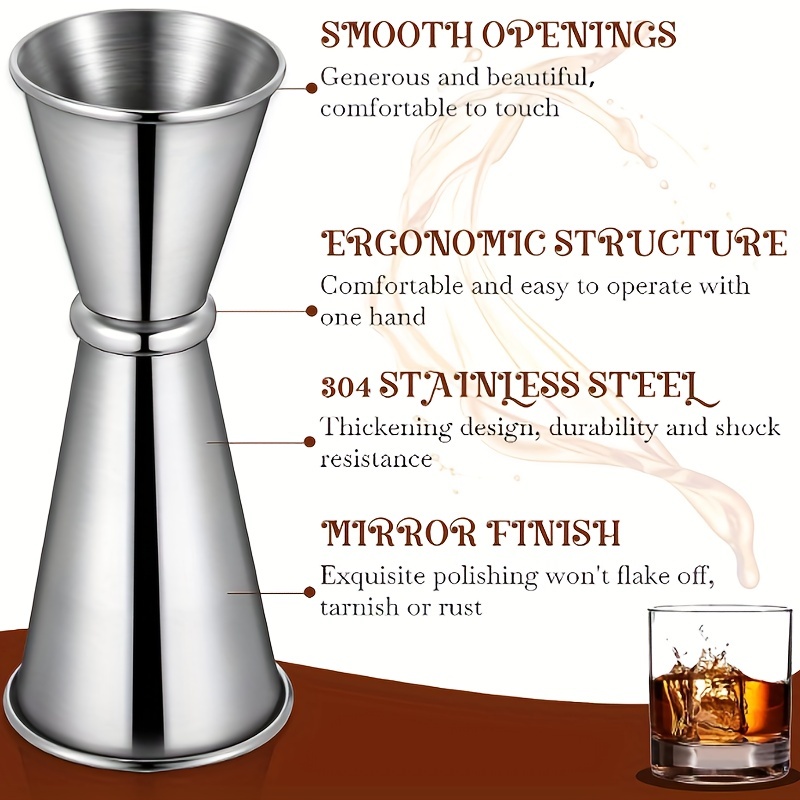 Cocktail Measuring Jigger - Steel Measuring Tool For Bartenders - Jiggers  And Pourers
