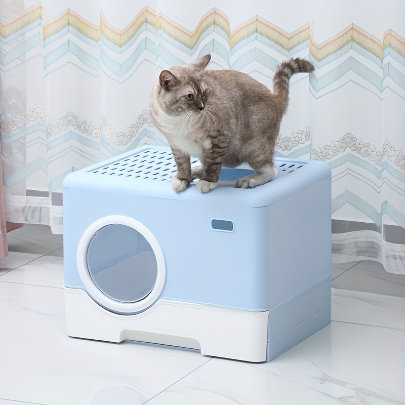 Large Fully Enclosed Cat Litter Box - Easy To Clean, No Sand Leakage,  Deodorizing - Temu