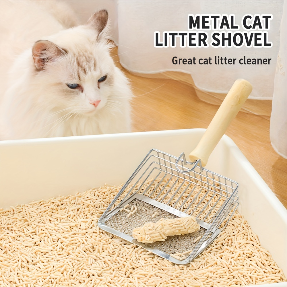 Stainless Steel Cat Litter Shovel Easy To Use Cat Litter Scoop With Large And Small Holes For Litter Box Cleaning Supply