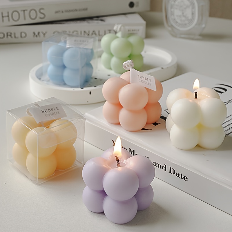 Creative Cylinder Bubble Candle Mold-magic Sphere Candle Silicone Mold-diy  Scented Pillar Candle Mold-small Ball Magic Cube Candle Mould 