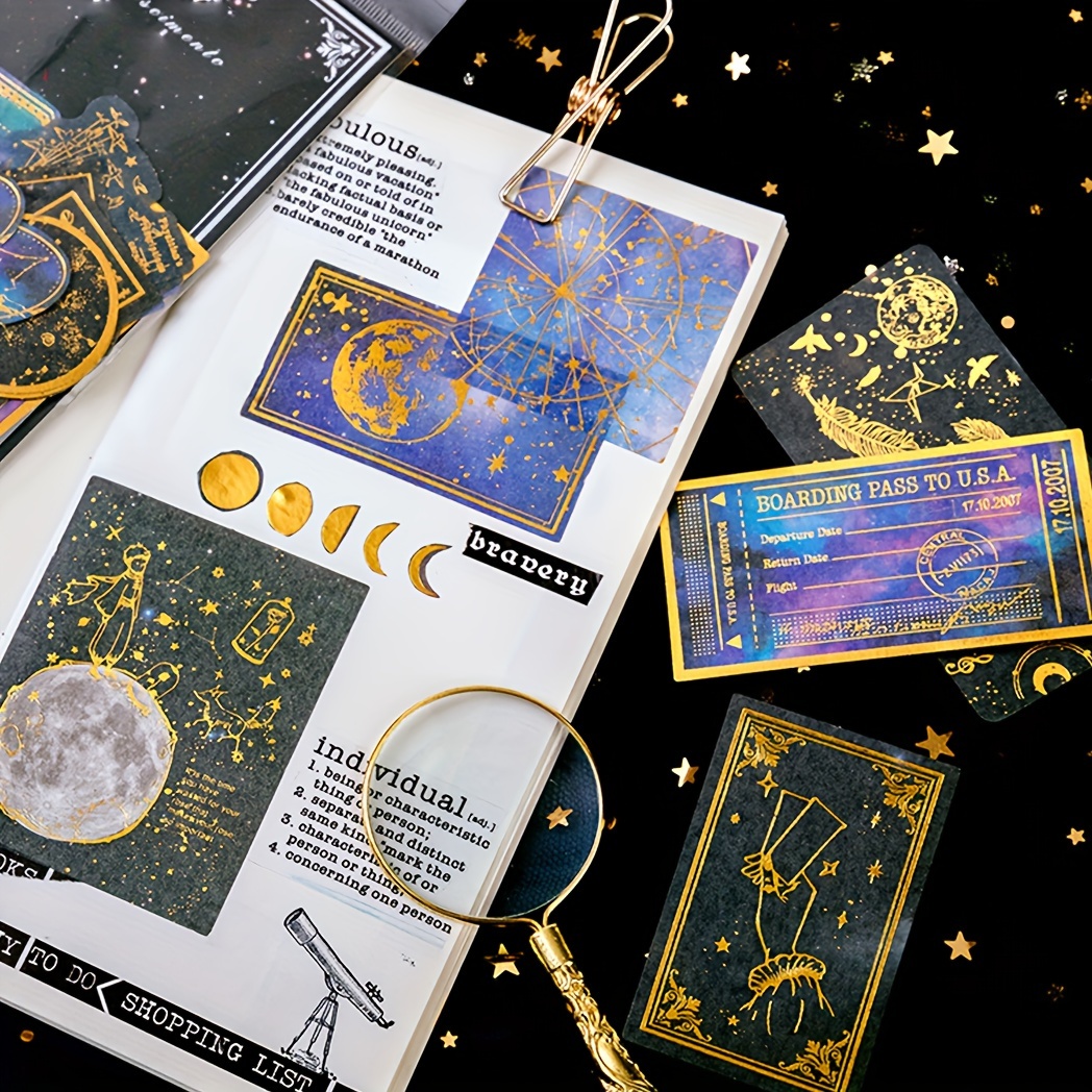 150 Stickers) Gold Foil Fire Paint Seal Embossed - Temu