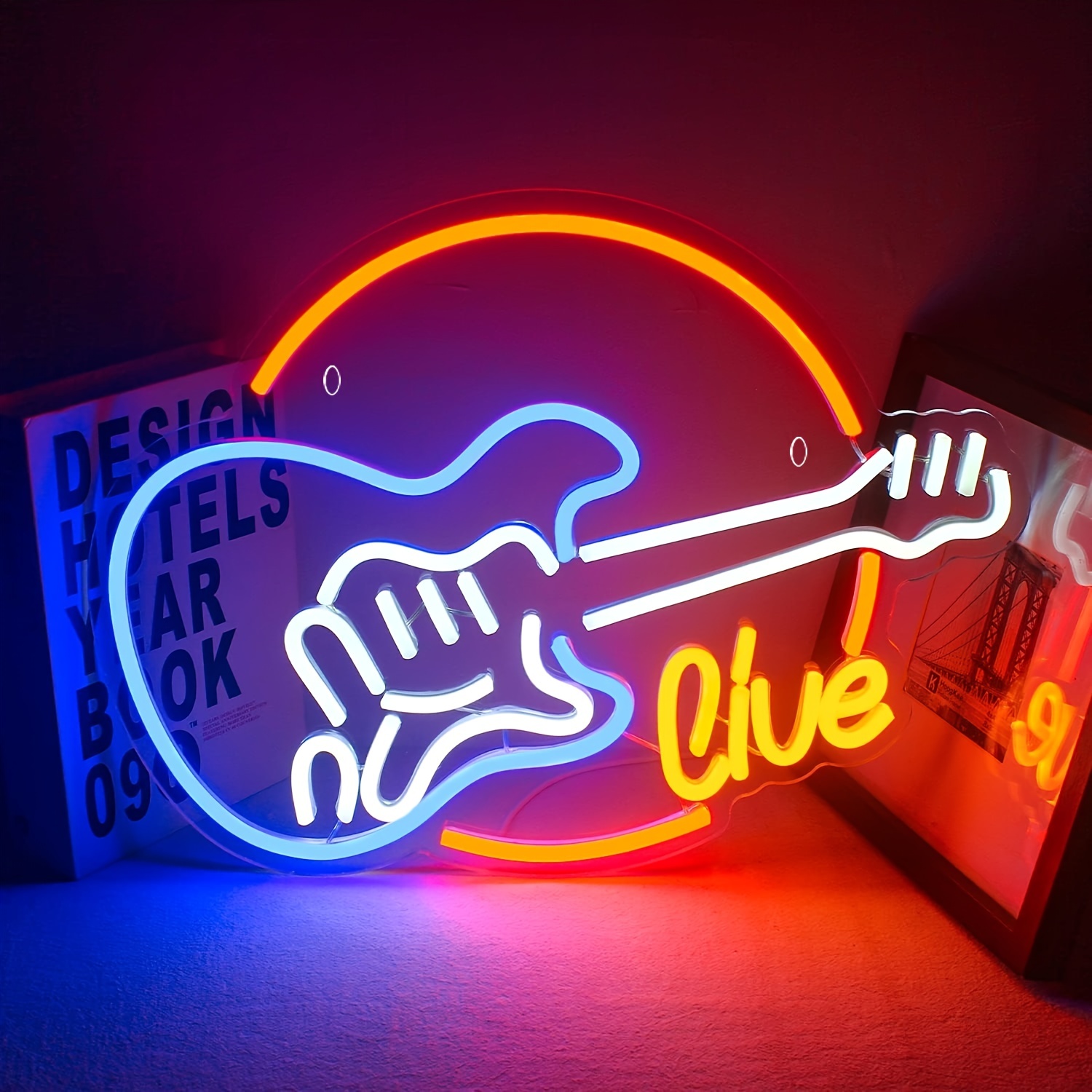 Live Music Neon Signs Custom Music Studio, Neon Signs Music Bar Decoration,  LED Sign, Lettering Bedroom Party Décoration murale avec ambiance musicale