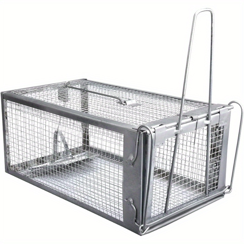 Humane Small Live Animal Trap Control Steel Cage Raccoon Skunk Cat Metal  Traps