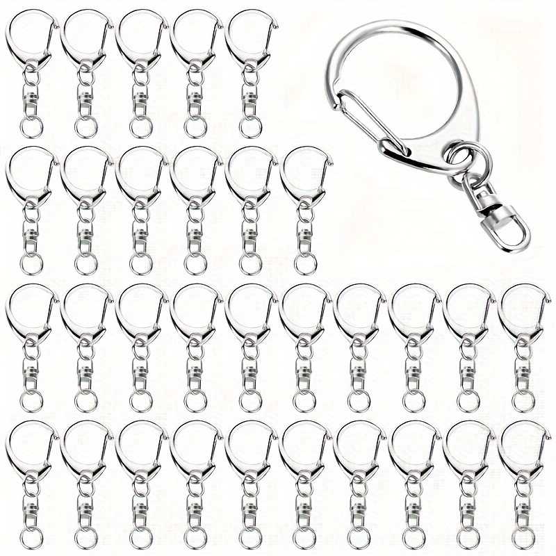 Anezus Key Chain Swivel Hooks, Anezus 100pcs Keychain Hardware Metal Swivel Snap Hook Lanyard Clips Hooks with Keychain Rings for Keych, Metal