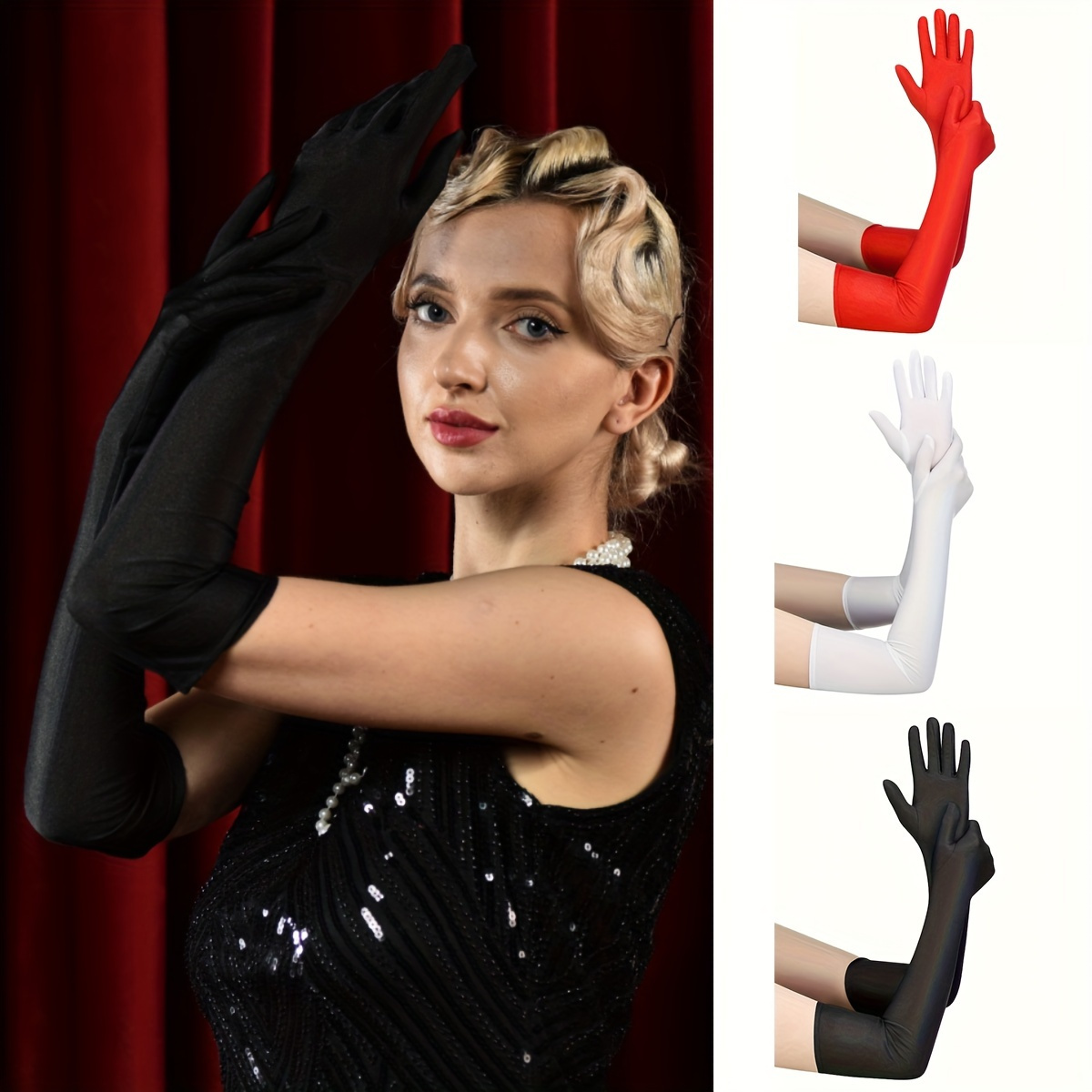  Guantes largos de látex sin dedos, guantes de goma de látex  para mujer, guantes negros de medio dedo, manoplas de disfraz de moda,  Negro - : Ropa, Zapatos y Joyería
