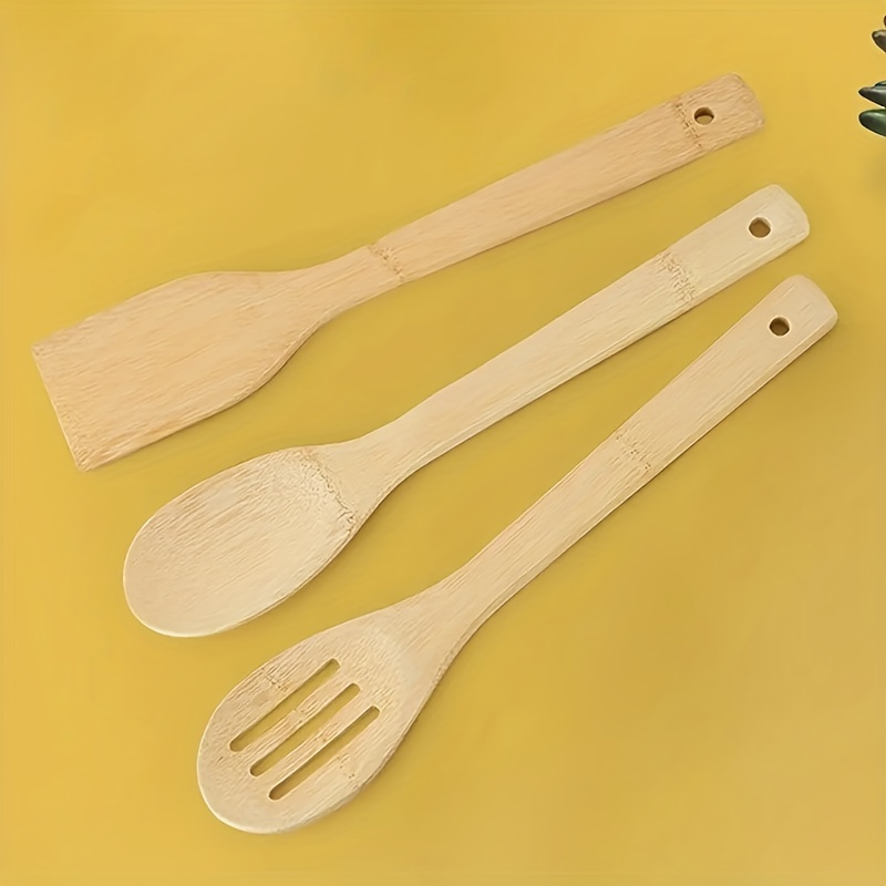  NAYAHOSE - Juego de utensilios de cocina de madera, cucharas  para cocinar, juego de espátulas de cocina de madera de teca natural,  incluye cucharón, tenedor, paquete de 7 unidades. : Hogar