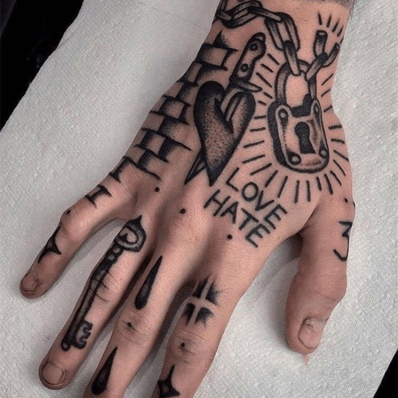 Tatuaje temporal de mariposa del corazón / Tatuajes temporales de tinta  negra / Tatuaje pequeño / Tatuaje de corazones de flores / Tatuaje temporal