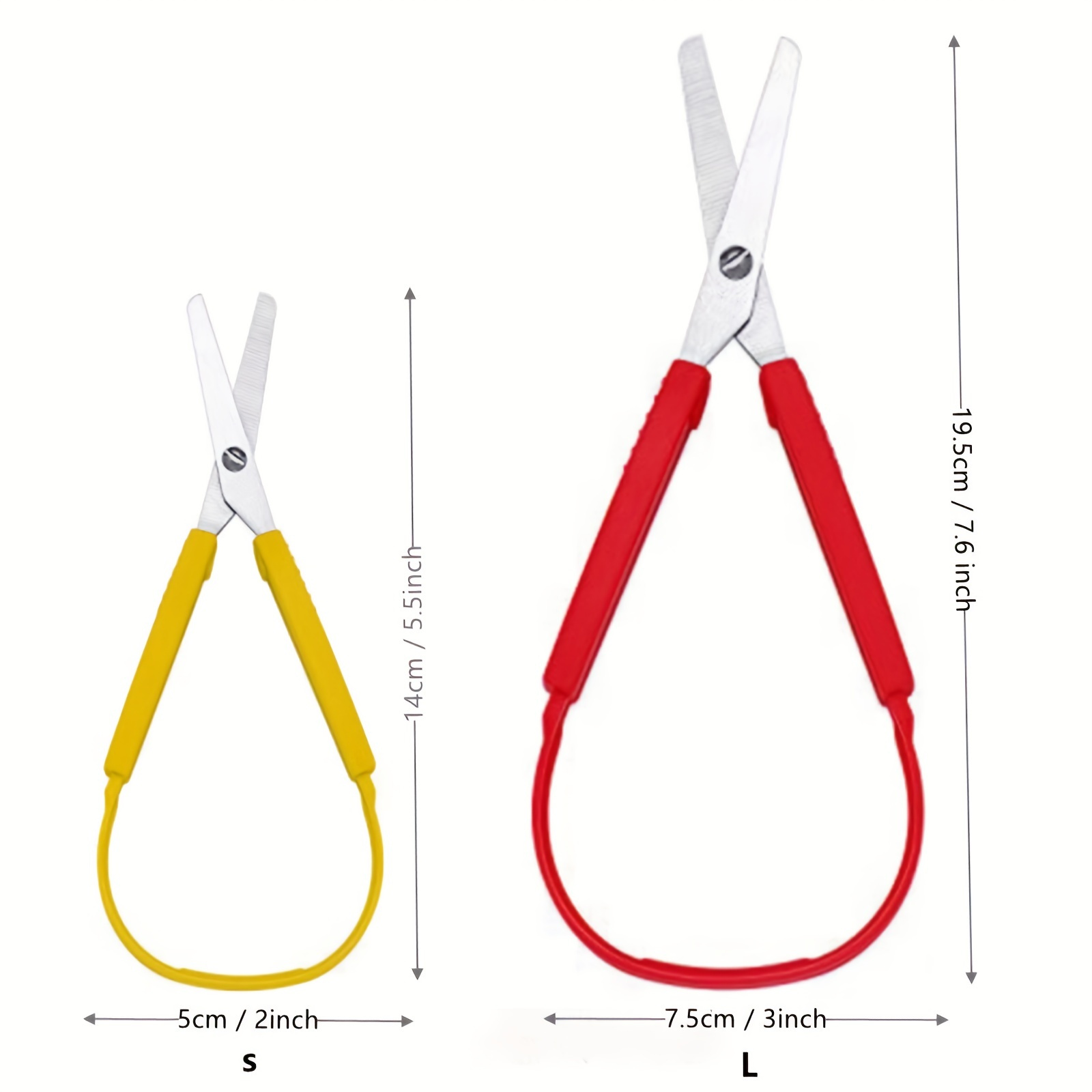 Loop Scissors for Kids (3-Pack) Colorful Looped, Adaptive Design | Right  and Lefty Support | Small, Easy-Open Squeeze Handles | Supports Elderly 