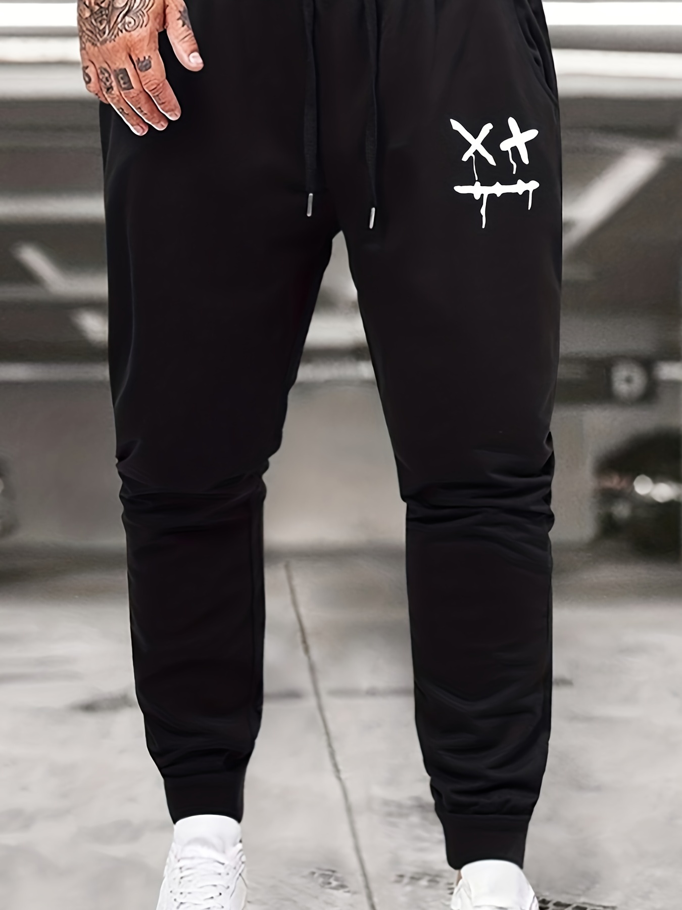 Plus Size Men's Track Pants Drawstring Sweatpants, Athletic Jogger Bottom  With Side Taping, Oversized Loose Clothing For Men