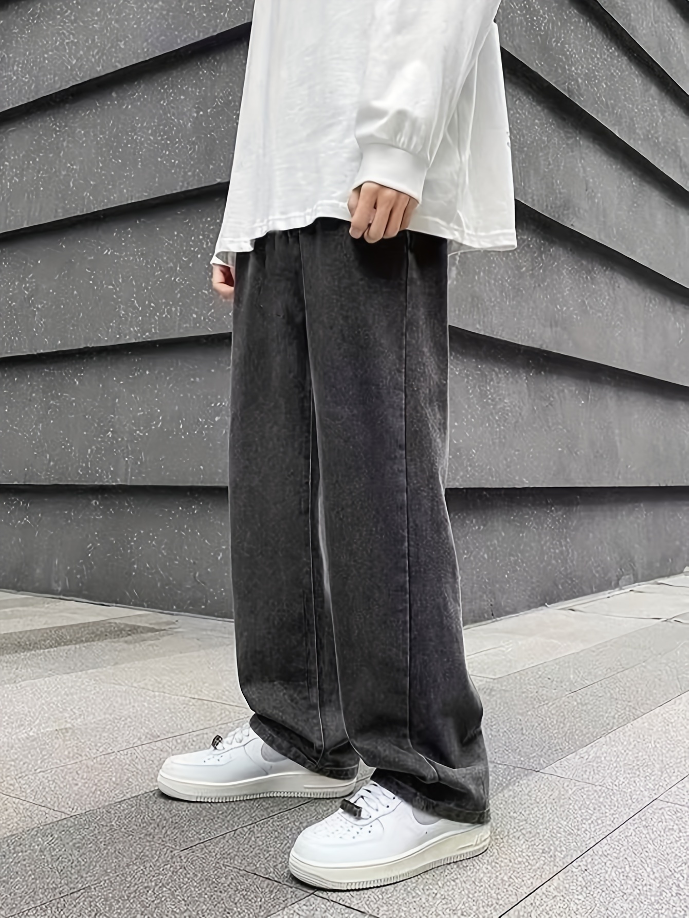 Pantalones vaqueros holgados con estampado de moda para hombre, estilo hip  hop, pantalones de mezclilla rectos con múltiples bolsillos