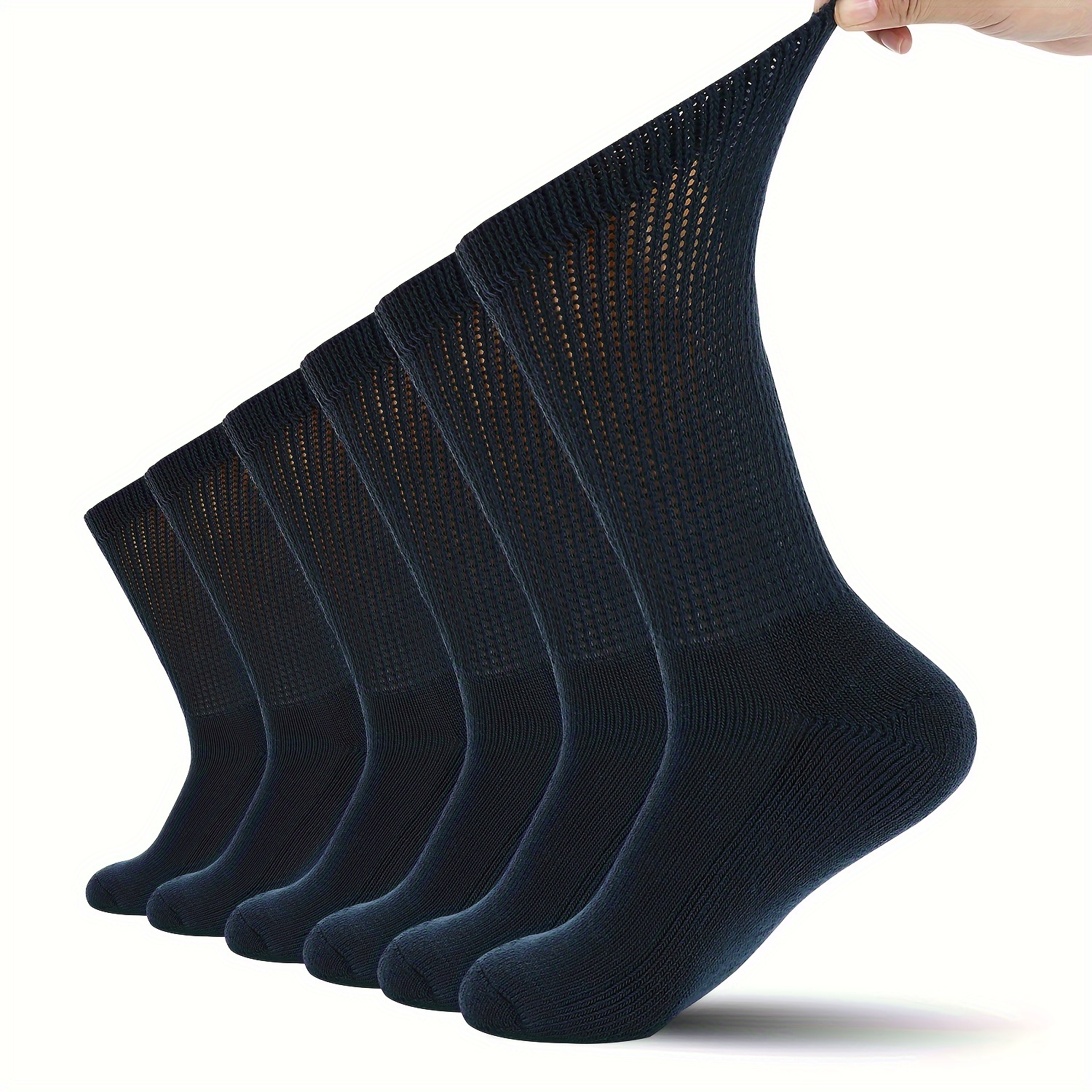 Calcetines tobilleros de algodón para diabéticos para pies hinchados