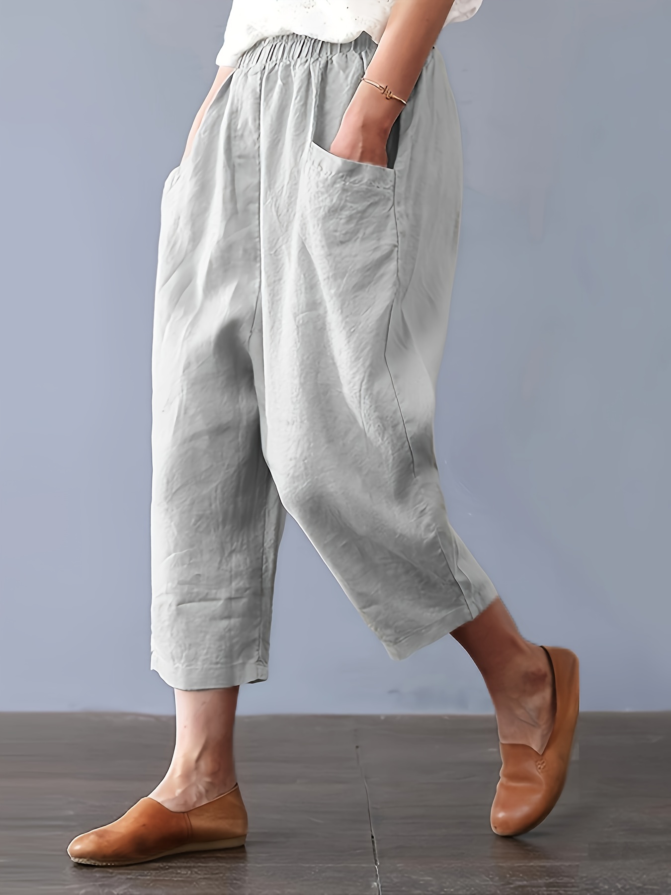 Casual Button Carrot Pants Tapered Pants Spring Summer - Temu