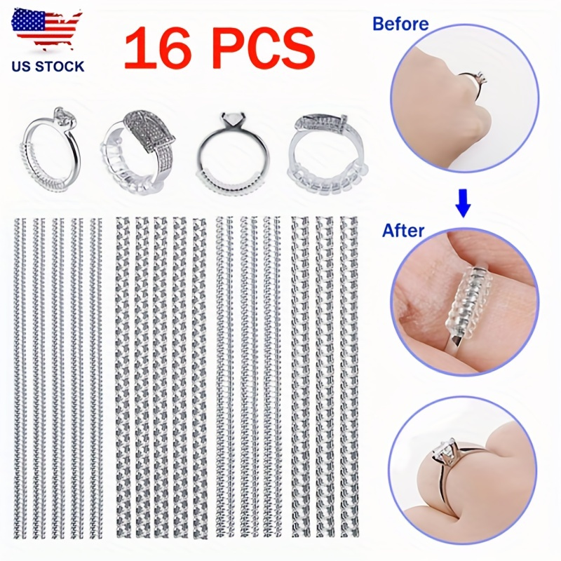 10pcs/6pcs/set Ring Size Adjuster For Women Loose Rings, Transparent  Silicone Ring Resizer Ring Adjuster For Loose Rings