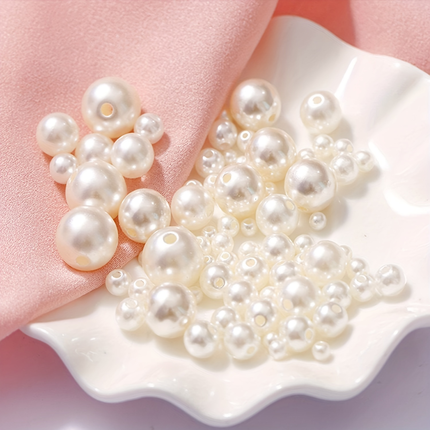 Artificial Pearl Luster Light Rose Beads For Jewelry - Temu