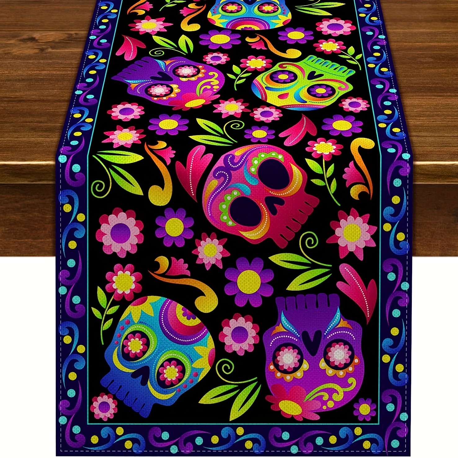 2panels Mexican Day Of The Dead Skull Curtains Study Room - Temu