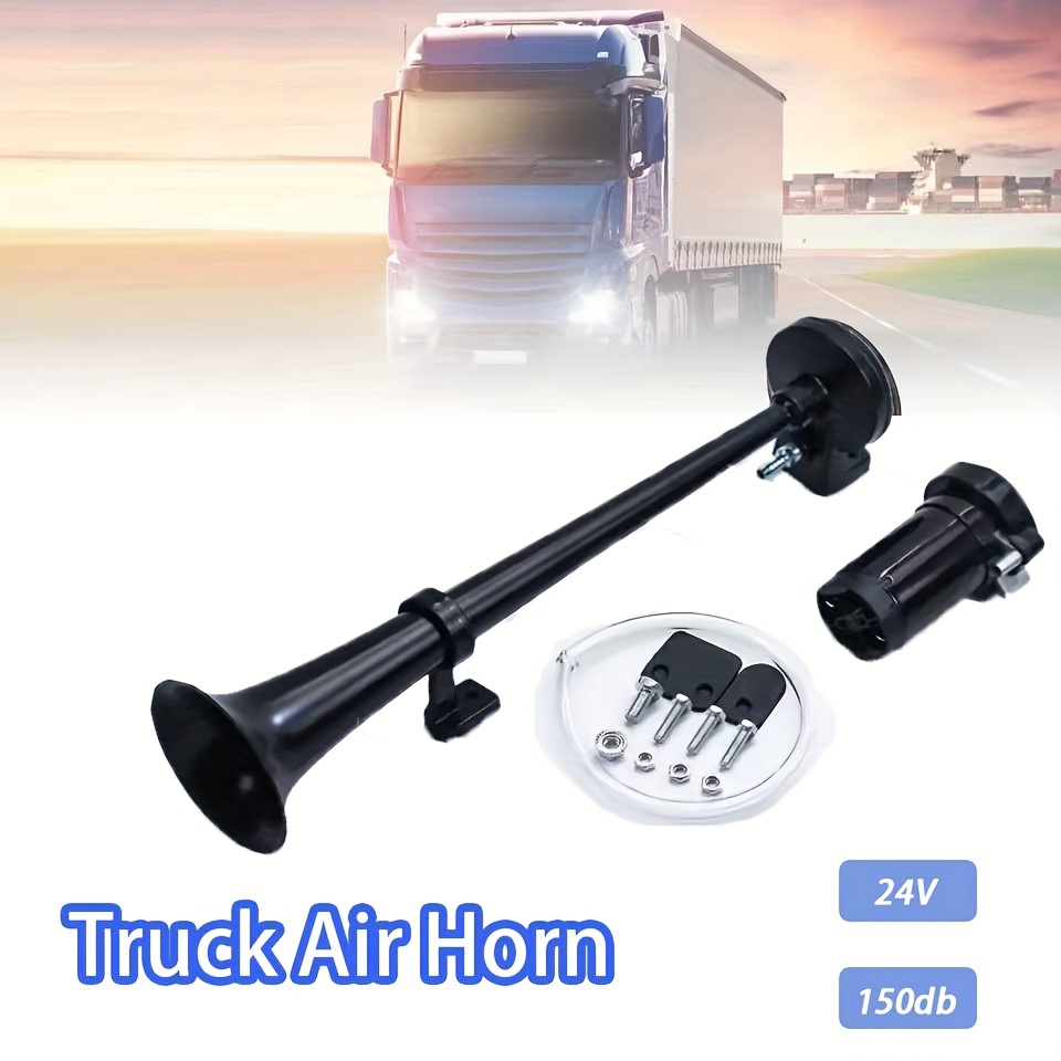  AOLIHAN Train Horns Kit for Trucks, Super Loud Car Air Horn 12V  150db, Truck Horn Dual Trumpet Motorcycle Train Horn with Compressor for  Any 12V Vehicles (black double tube horn with