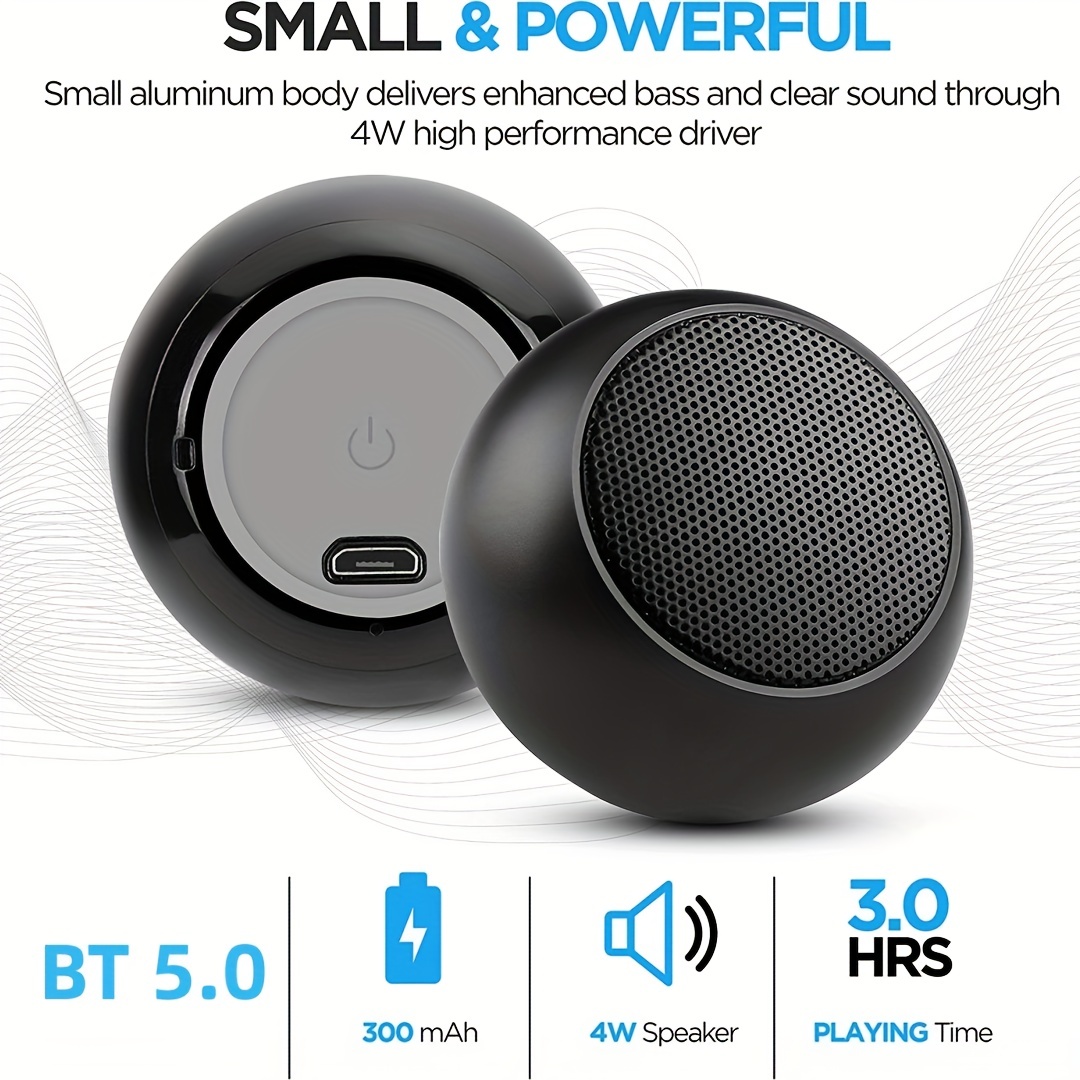  Altavoz Bluetooth portátil inalámbrico V5.3 - Pequeño altavoz  de ducha impermeable con volumen más fuerte y graves potentes - Luces  lindas y tiempo de reproducción de 10 horas - Ligero con