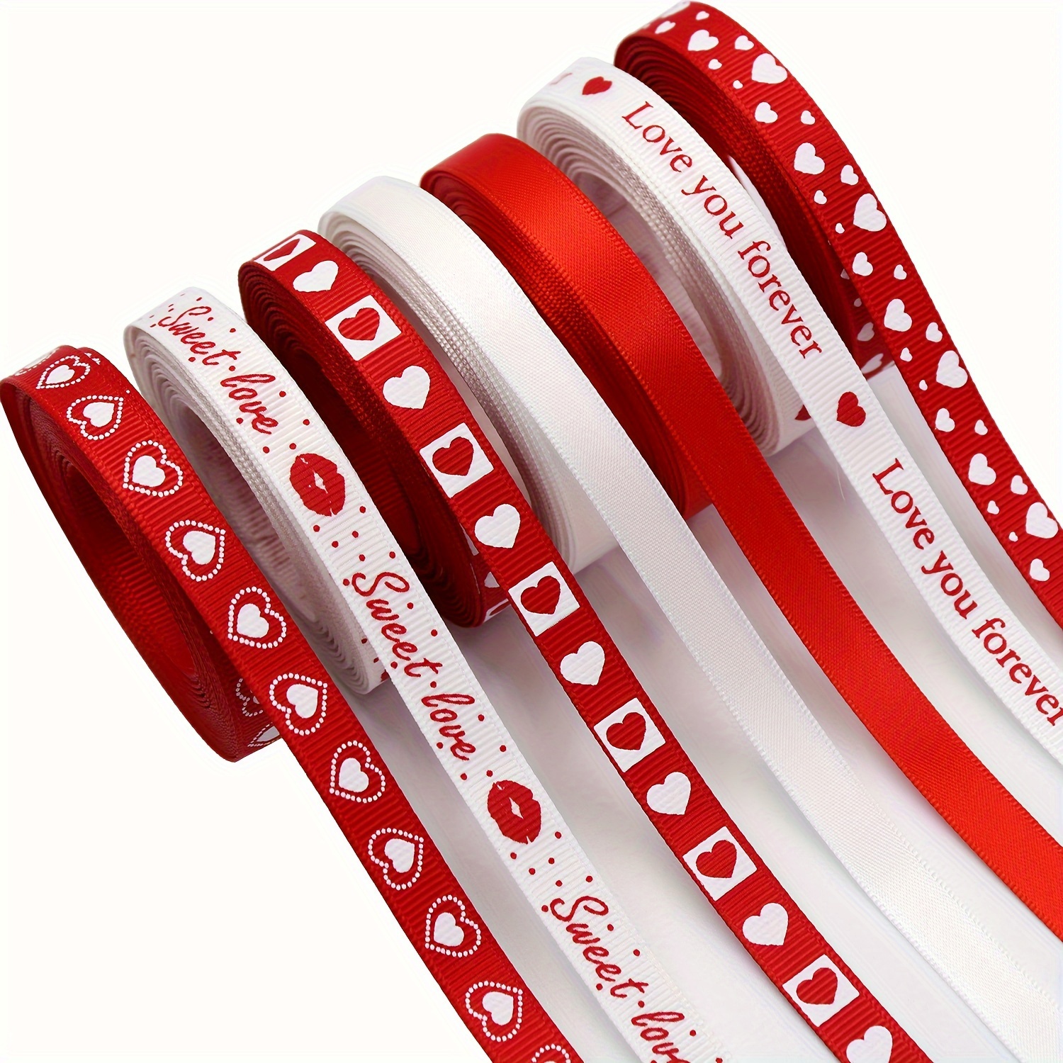 2 Roll 20 Yards Glitter Hearts Wired Edge Burlap Ribbon Valentine Ribbon –  API Network