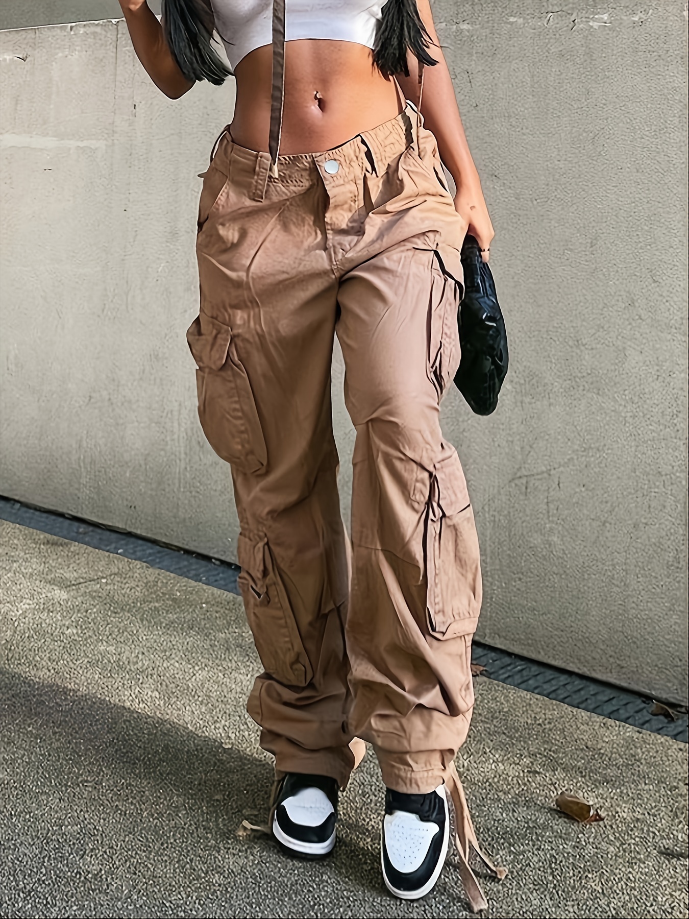 Women Multi Pocket Cargo Pants - Temu Canada