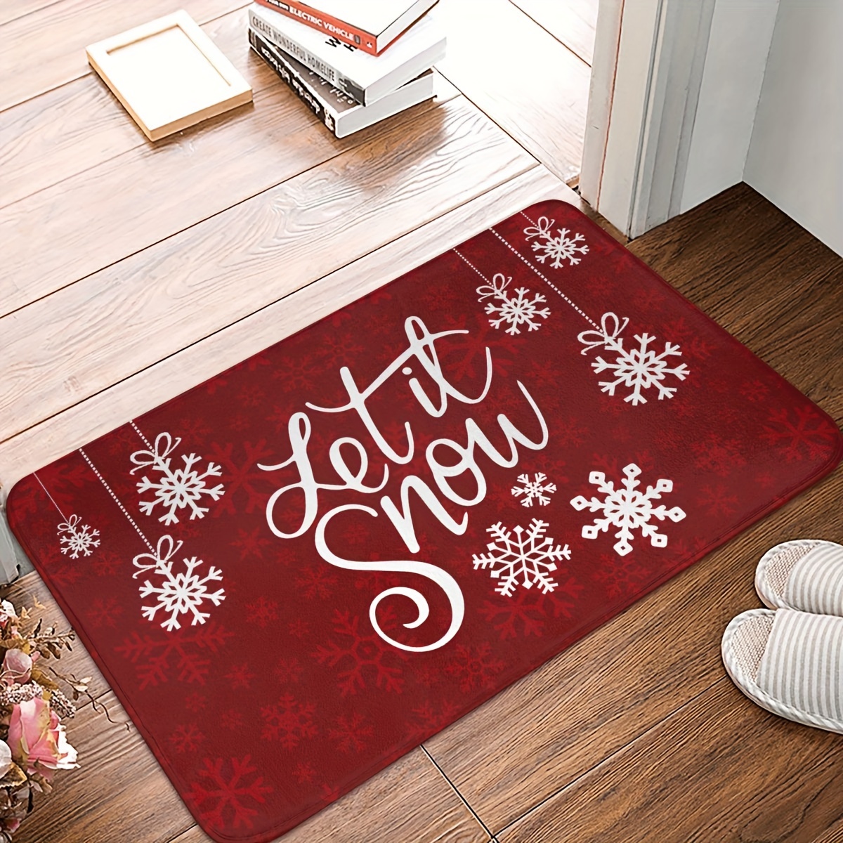  Indoor Door Mat Front Door Rug, Let It Snow Christmas Snowflake  Blue Doormat,Rubber Backing Non Slip Welcome Mat Absorbent Door Rugs for  Entryway Kitchen Patio Decor, 16x24 Inch : Patio, Lawn