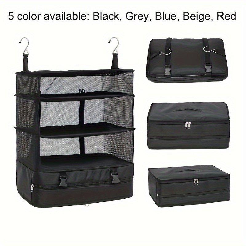 DIMJ - Organizadores de equipaje de viaje, juego de 8 cubos plegables de  viaje para maleta, bolsas ligeras para almacenamiento de equipaje, color  gris