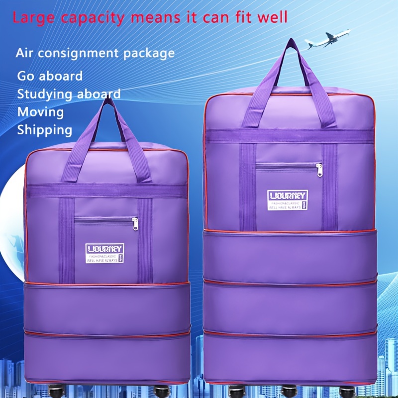 For Airlines - Bolsa de viaje plegable, bolsa de lona para llevar en el  equipaje para mujeres y hombres, Púrpura